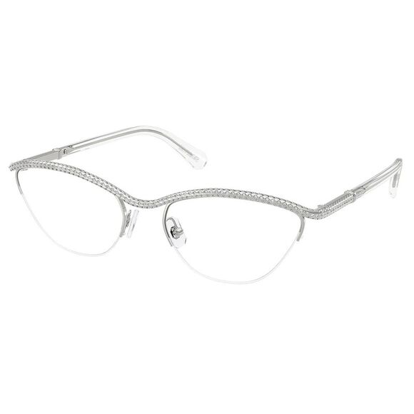 Swarovski SK 1026 4001 Silver Metal Oval Eyeglasses 56mm